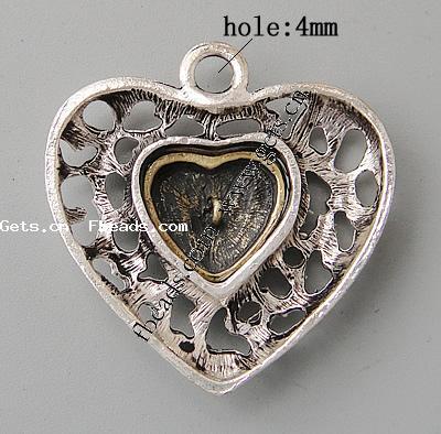 Zinc Alloy Heart Pendants, plated, hollow, more colors for choice, Sold By PC