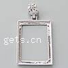 Pendentif en laiton cadre blanc, rectangle, Placage, plus de couleurs à choisir Environ 7mm, Diamètre inté Environ Vendu par sac