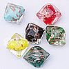 Goldsand Lampwork Perlen, Rhombus, handgemacht, gemischte Farben, 22x20x11mm, Bohrung:ca. 2mm, 1000PCs/Menge, verkauft von Menge