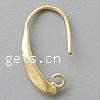 Brass Hook Earwire, plated, with loop 