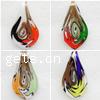 Lampwork Pendants, Leaf, handmade, gold sand Approx 8mm 