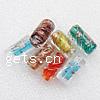 Goldsand Lampwork Perlen, Rohr, gemischte Farben, 20x11mm, Bohrung:ca. 2mm, 1000PCs/Menge, verkauft von Menge