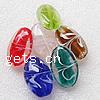 Plattierte Lampwork Perlen, oval, gemischte Farben, 26x18x10mm, Bohrung:ca. 2.5mm, 1000PCs/Menge, verkauft von Menge