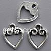 Zinc Alloy Heart Pendants, plated cadmium free Approx 1.5mm, Approx 