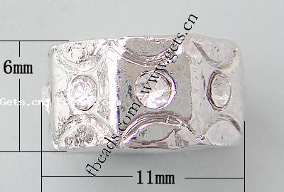 grano Europeo de aleación Zinc con diamante, aleación de zinc, Toroidal, chapado, sin rosca & con diamantes de imitación, más colores para la opción, libre de níquel, plomo & cadmio, 11x6mm, agujero:aproximado 4.2-4.5mm, Vendido por UD