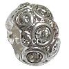 Rhinestone Zinc Alloy European Beads, Rondelle, plated, without troll & with rhinestone Approx 4.5mm 