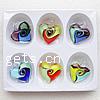 Lampwork Pendants, Heart, handmade, mixed colors Approx 7mm 