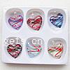 Lampwork Pendants, Heart, handmade, mixed colors, 31-33mm, 32-34mm, 16mm Approx 8mm 