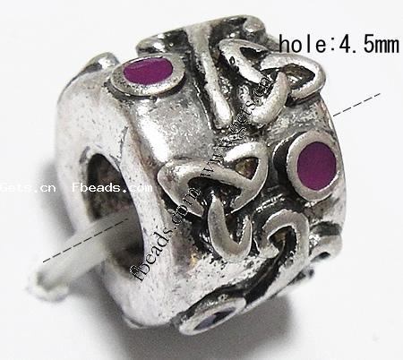 Gota de Europeo de aleación de zinc con esmalte, Toroidal, chapado, sin rosca & agujero largo, más colores para la opción, 11x7.5mm, agujero:aproximado 4.5mm, Vendido por UD