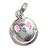 Zinc Alloy European Pendants, Flat Round, plated, without troll & enamel Approx 7mm 