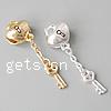 Zinc Alloy European Pendants, Key, plated, without troll Approx 4mm 