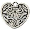 Zinc Alloy Heart Pendants, plated cadmium free Approx 1mm, Approx 