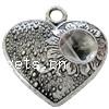 Zinc Alloy Heart Pendants, plated nickel, lead & cadmium free Approx 5mm 