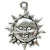 Zinc Alloy Jewelry Pendants, Sun, plated nickel, lead & cadmium free Approx 2mm 