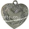 Zinc Alloy Heart Pendants, plated cadmium free Approx 1.5mm, Approx 