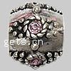 Rhinestone Zinc Alloy European Beads, Drum, plated, without troll & with rhinestone Approx 5mm 