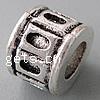 Zinc Alloy European Beads, Tube, plated, without troll Approx 5mm 