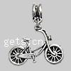 Zinc Alloy European Pendants, Bike, plated, with troll Approx 4.5mm 