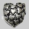 Zinc Alloy European Beads, Heart, plated, without troll Approx 4.5mm 