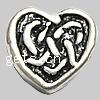 Zinc Alloy European Beads, Heart, plated, without troll Approx 4.5mm 