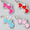 Zinc Alloy Heart Pendants, enamel & with rhinestone cadmium free Approx 2mm 