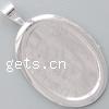 Brass Pendant Cabochon Setting, Flat Oval, plated Approx 4mm, Inner Approx 