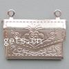 Brass Locket Pendants, Envelope, plated, with flower pattern Approx 1.5mm 