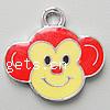 Zinc Alloy Enamel Pendants, Monkey, plated Approx 2mm 