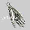 Zinc Alloy Hand Pendants, plated nickel, lead & cadmium free Approx 3mm 