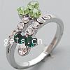 Rhinestone Zinc Alloy Finger Ring, Heart, with Czech rhinestone Approx 16.8mm, US Ring .5 