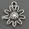 Zinc Alloy Flower Pendants, plated nickel, lead & cadmium free Approx 1.5mm 