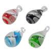 Lampwork Pendants, Teardrop, handmade, stripe Approx 4mm 