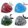 Lampwork Pendants, Heart, handmade, stripe 28-30mm;32mm Approx 4.5mm 