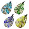 Moulding Lampwork Pendants, Teardrop, gold sand Approx 3mm 