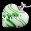 Lampwork Pendants, Heart, handmade, stripe Approx 4.5mm 