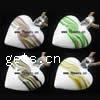 Lampwork Pendants, Heart, handmade, stripe Approx 7mm 