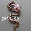 Animal Lampwork Pendants, Snake, gold sand, brown Approx 