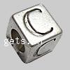 Zinc Alloy European Beads, Cube, plated, without troll Approx 5mm 