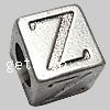 Zinc Alloy European Beads, Cube, plated, without troll Approx 5mm 