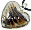 Lampwork Pendants, Heart, handmade, gold sand Approx 8mm 