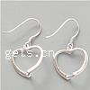 Sterling Silver Hook Earwire, 925 Sterling Silver, Heart, plated 27mm 