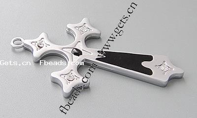 Zinc Alloy Cross Pendants, with enamel, plated, enamel, more colors for choice, 63x42x4mm, Hole:Approx 3mm, Sold By PC