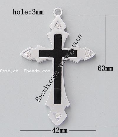 Zinc Alloy Cross Pendants, with enamel, plated, enamel, more colors for choice, 63x42x4mm, Hole:Approx 3mm, Sold By PC