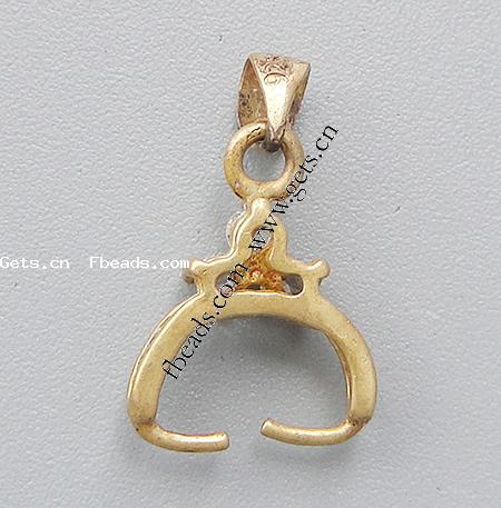 Brass Pinch Bail, plated, with rhinestone, more colors for choice, cadmium free, 17x12x5mm, Hole:Approx 5x4mm, Sold By PC