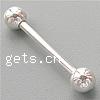 Messing Piercing Hantel, plattiert, keine, 25x4mm,1.2mm, verkauft von PC