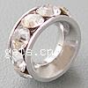 Rondelle Rhinestone Spacer, Brass, plated, with rhinestone Approx 4mm 