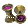 Rhinestone Brass Beads, metal, Mancuerna, chapado, con diamantes de imitación, más colores para la opción, 11x8mm, agujero:aproximado 1mm, Vendido por UD