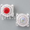 Rhinestone Zinc Alloy Connector, Flat Round, plated, with rhinestone Approx 1.5mm 