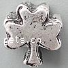 Abalorios Estilo Europeo de Aleación de Zinc, Flor, chapado, sin rosca, más colores para la opción, libre de níquel, plomo & cadmio, 11x10x7mm, agujero:aproximado 5mm, Vendido por UD