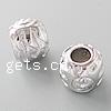 Sterling Silver European Beads, 925 Sterling Silver, Drum, plated, without troll Approx 5mm 